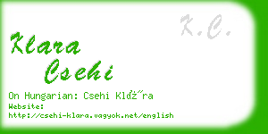 klara csehi business card